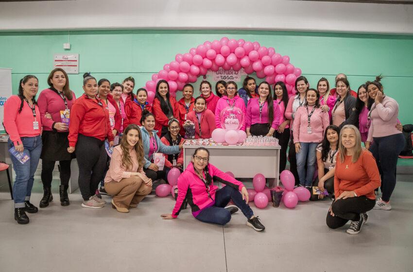  Sindicomerciários Caxias realiza palestra de prevenção ao câncer de mama para comerciárias do Stok Center